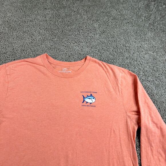 Southern Tide Shirt Mens Extra Large Peach Orange Coral Blue The Skipjack - Picture 11 of 13